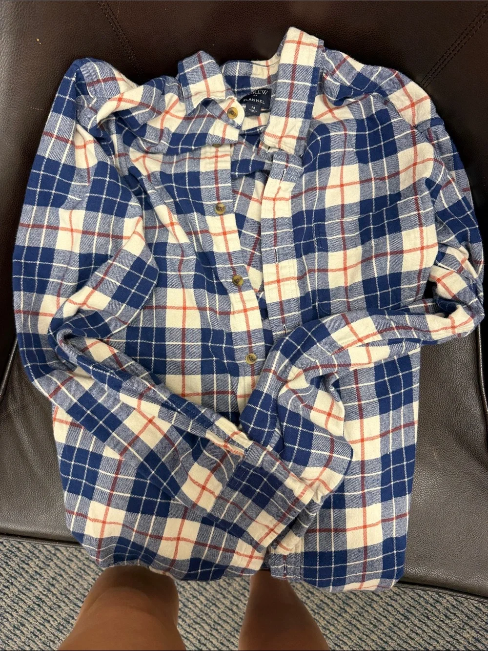 J. Crew Blue, White & Red Plaid Button-Down Shirt